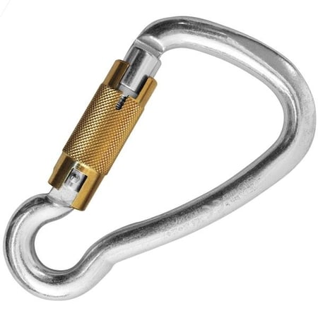 Kong Usa Carabiner, Asymmetric, 125 mm Length, 23 mm Gate Opening, Carbon steel, Polished 435LR011PKK